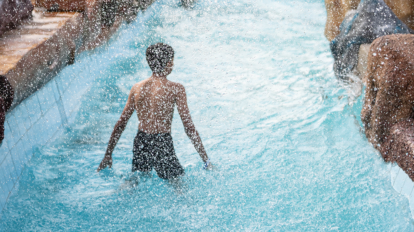 Person enjoying water in pool